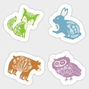 Pastel Woodland Creatures Sticker Sheet (4pcs) Sticker